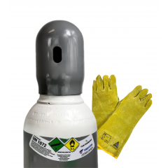 ZESTAW - BUTLA GAZOWA TLEN TLENOWA (O2) GAZ TECHNICZNY OXYGEN 150 BAR / 8L (PEŁNA) + RĘKAWICE ROBOCZE