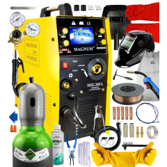 ZESTAW DO SPAWANIA MIG/MAG MIGOMAT - SPAWARKA INWERTOROWA MAGNUM MIG 205L MIGOMAT LUTOSPAWANIE + MATERIAŁY/AKCESORIA SPAWALNICZE + MIX BUTLA GAZOWA 8L 150 BAR (ARGON 82% + CO2 18% - PEŁNA) + GRATIS (KOMPLET NR 4)