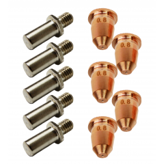 ZESTAW CZĘŚCI EKSPLOATACYJNYCH DO CIĘCIA PLAZMOWEGO S-45 (ELEKTRODY PLAZMOWE, DYSZE TNĄCE PLAZMOWE FI 0,8)