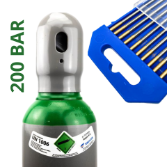 ZESTAW DO SPAWANIA METODĄ TIG - ARGON BUTLA GAZOWA 200 BAR GAZ 8L (PEŁNA) + ELEKTRODY WOLFRAMOWE ZŁOTE FI 2,4