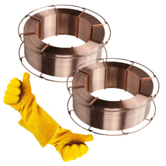 ZESTAW DO SPAWANIA MIG/MAG MIGOMATEM - DRUT SPAWALNICZY MIGOMAT PITTARC G6 SG2 FI 1,2 (2 x SZPULA 18KG) + GRATIS RĘKAWICE SPAWALNICZE ROZMIAR 9