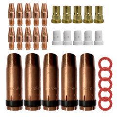 ZESTAW CZĘŚCI EKSPLOATACYJNYCH DO UCHWYTU MIG/MAG MB-401/501 (30 ELEMENTÓW)