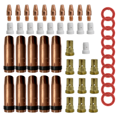ZESTAW CZĘŚCI EKSPLOATACYJNYCH DO UCHWYTU MIG/MAG MB-401/501 (50 ELEMENTÓW)
