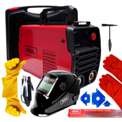 ZESTAW - SPAWARKA INWERTOROWA IDEAL MMA PRAKTIK 200 LED SYNERGY + AKCESORIA/MATERIAŁY SPAWALNICZE (KOMPLET NR 2)