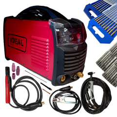 ZESTAW DO SPAWANIA TIG - SPAWARKA INWERTOROWA IDEAL TECNO TIG 212 DC INVERTER PULS + AKCESORIA/MATERIAŁY SPAWALNICZE (KOMPLET NR 1)