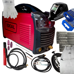 ZESTAW DO SPAWANIA TIG - SPAWARKA INWERTOROWA IDEAL TECNO TIG 212 DC INVERTER PULS + AKCESORIA/MATERIAŁY SPAWALNICZE (KOMPLET NR 2)