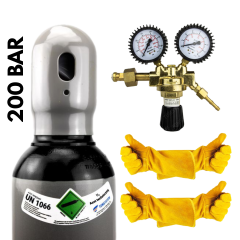 ZESTAW - AZOT BUTLA GAZOWA 8L / 200 BAR (PEŁNA) + REDUKTOR GAZOWY + RĘKAWICE ROBOCZE + GRATIS