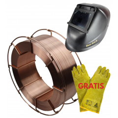 ZESTAW DO SPAWANIA MIG/MAG - DRUT SPAWALNICZY ESAB OK AUTROD 12.51 FI 1.2 (SZPULA 18 KG) + PRZYŁBICA SPAWALNICZA ECO-ARC II 90x110 + GRATIS RĘKAWICE SPAWALNICZE