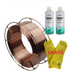 ZESTAW DO SPAWANIA MIG/MAG - DRUT SPAWALNICZY ESAB OK AUTROD 12.51 FI 1.2 (SZPULA 18 KG) + PREPARATY ANTYODPRYSKOWE SPAWMIX + GRATIS RĘKAWICE SPAWALNICZE