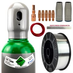 ZESTAW DO SPAWANIA ALUMINIUM MIG/MAG MB 25 – ARGON BUTLA GAZOWA 8L 150 BAR PEŁNA + DRUT SPAWALNICZY ALSI5 FI 1,2 + AKCESORIA SPAWALNICZE