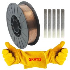 ZESTAW – DRUT SPAWALNICZY SG2 FI 0,8 SZPULA 5KG + KREDA SPAWALNICZA+ GRATIS RĘKAWICE OCHRONNE