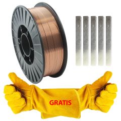 ZESTAW – DRUT SPAWALNICZY SG2 FI 1,0 SZPULA 5KG + KREDA SPAWALNICZA+ GRATIS RĘKAWICE OCHRONNE