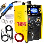 ZESTAW DO SPAWANIA MIG/MAG MIGOMAT- SPAWARKA PÓŁAUTOMAT SPAWALNICZY MAGNUM MIG 205L Z WYŚWIETLACZEM LCD + AKCESORIA SPAWALNICZE + PREZENT GRATIS (KOMPLET NR 1)