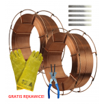 ZESTAW DO SPAWANIA MIG/MAG MIGOMAT - DRUT SPAWALNICZY MIGOMAT SG2 FI 0,8 (2 x SZPULA 15KG) + KLESZCZE + KREDA SPAWALNICZA + GRATIS RĘKAWICE SPAWALNICZE