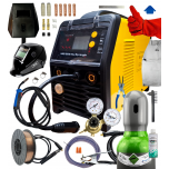 ZESTAW DO SPAWANIA MIG/MAG MIGOMAT - SPAWARKA INWERTOROWA PÓŁAUTOMAT SPAWALNICZY MAGNUM MIG 208 ALU SYNERGIA + MIX BUTLA GAZOWA 8L 150 BAR (ARGON 82% + CO2 18% - PEŁNA) + AKCESORIA/MATERIAŁY SPAWALNICZE (KOMPLET NR 2)