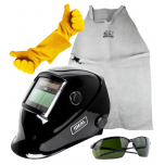 ZESTAW BHP - PRZYŁBICA SPAWALNICZA AUTOMATYCZNA IDEAL APS-510G, FARTUCH SPAWALNICZY, RĘKAWICE SPAWALNICZE, GRATIS OKULARY OCHRONNE