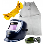 ZESTAW BHP - PRZYŁBICA SPAWALNICZA AUTOMATYCZNA DACAR DC-2 SL513G PLUS, FARTUCH SPAWALNICZY, RĘKAWICE SPAWALNICZE, GRATIS OKULARY OCHRONNE