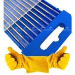 ZESTAW - ELEKTRODA WOLFRAMOWA TIG FI 2,4 NIEBIESKA (10 SZTUK) + RĘKAWICE SPAWALNICZE