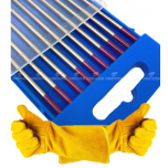 ZESTAW - ELEKTRODA WOLFRAMOWA TIG FI 2,4 PURPUROWA (10 SZTUK) + RĘKAWICE SPAWALNICZE