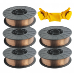 ZESTAW DO SPAWANIA MIG/MAG MIGOMATEM - DRUT SPAWALNICZY SG2 FI 0,8 SZPULA 5KG (5 SZTUK) + GRATIS RĘKAWICE SPAWALNICZE