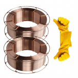 ZESTAW DO SPAWANIA MIG/MAG MIGOMATEM - DRUT SPAWALNICZY MIGOMAT TMT-FIL SG2 FI 1,0 (2 x SZPULA 16KG) + GRATIS RĘKAWICE SPAWALNICZE ROZMIAR 9