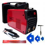 ZESTAW - SPAWARKA INWERTOROWA IDEAL MMA PRAKTIK 200 LED SYNERGY + AKCESORIA/MATERIAŁY SPAWALNICZE (KOMPLET NR 1)