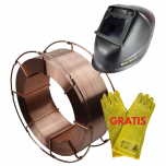 ZESTAW DO SPAWANIA MIG/MAG - DRUT SPAWALNICZY ESAB OK AUTROD 12.51 FI 1.2 (SZPULA 18 KG) + PRZYŁBICA SPAWALNICZA ECO-ARC II 90x110 + GRATIS RĘKAWICE SPAWALNICZE
