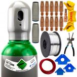 ZESTAW DO SPAWANIA ALUMINIUM MIG/MAG DO UCHWYTU MB 25 – ARGON BUTLA GAZOWA 150 BAR GAZ 8L (PEŁNA) + DRUT SPAWALNICZY ALMG5 FI 1,2 SZPULA 0,5KG + AKCESORIA SPAWALNICZE